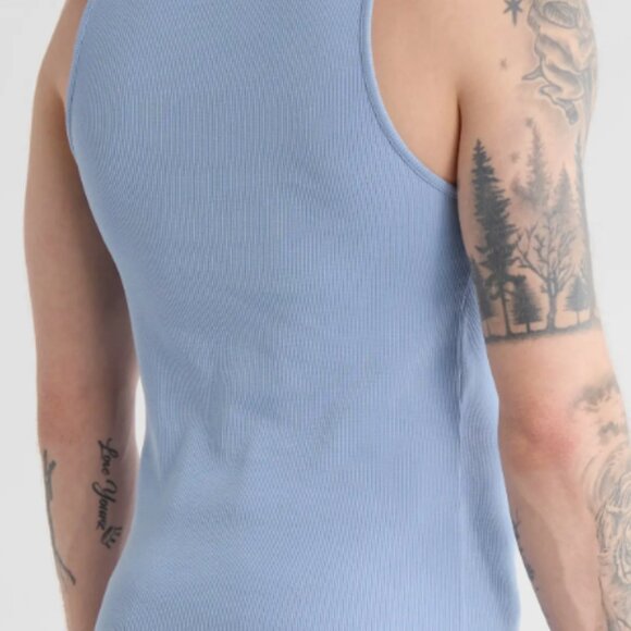 Stretch Cotton Logo Tank Off-White Blue - Picture 5 of 16